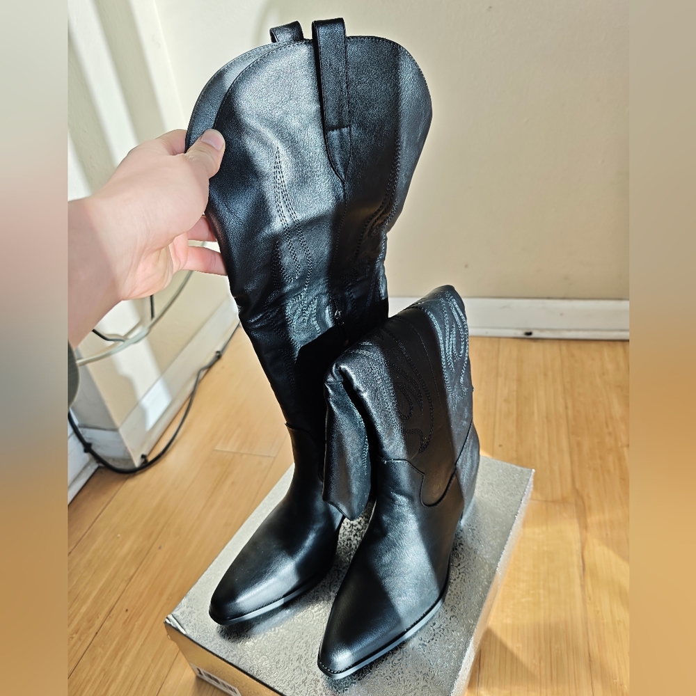 Black Leather Women's Boots